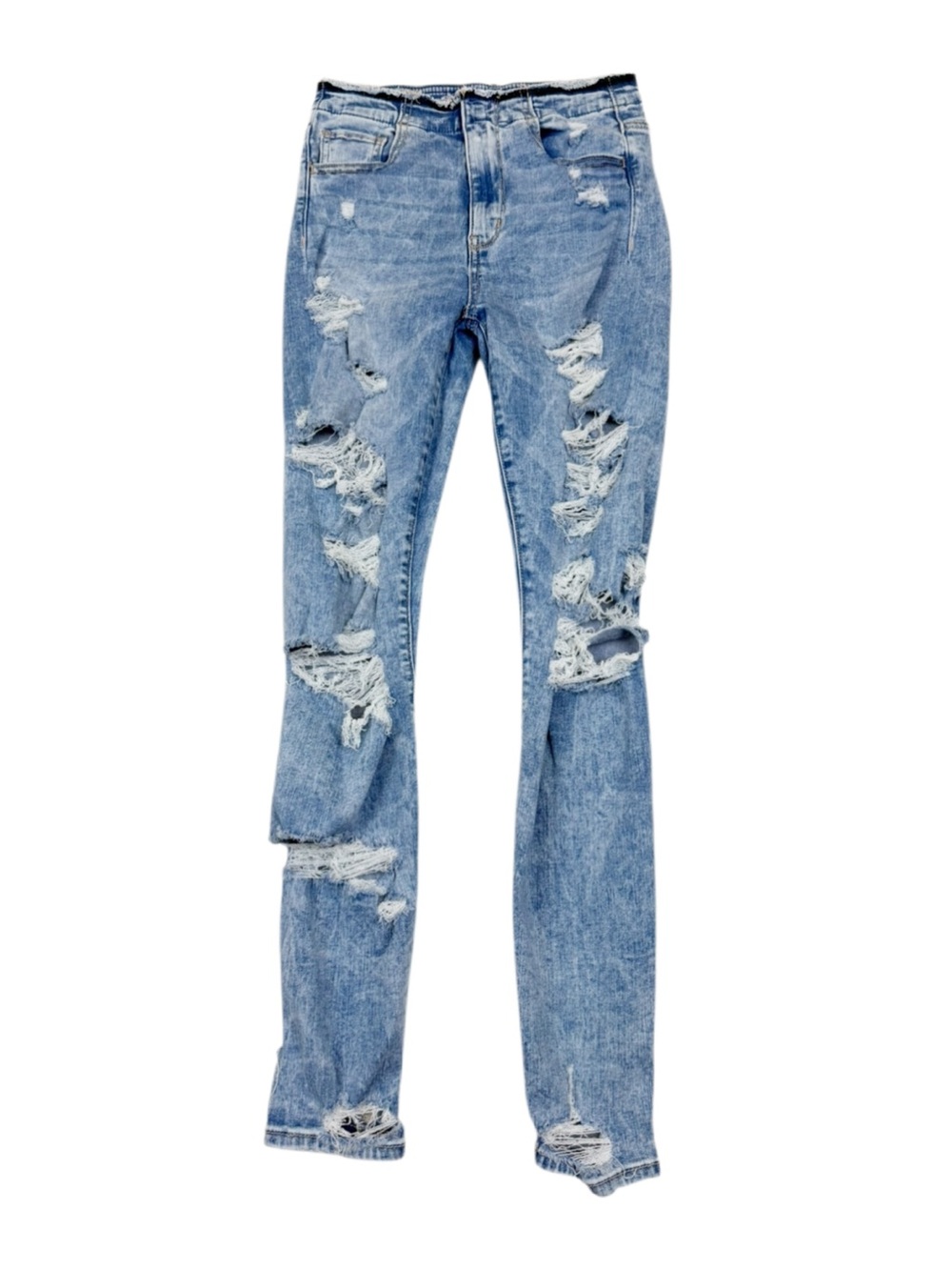American Eagle Super High Rise Jeggings Ripped Distressed Stretchy Size 4